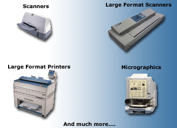 Large Format Printers, Large Format Scanners, Document Conversion, Equipment Service, Software, Supplies, HP Office Equipment, Micrographics,Scanners