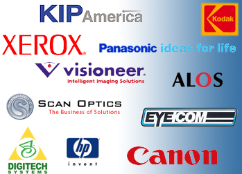 Choose from brands such as Xerox, Kodak, Digitech Sytems, HP, Panasonic, Visioneer, Scan Optics, KIP America, Canon, Alos